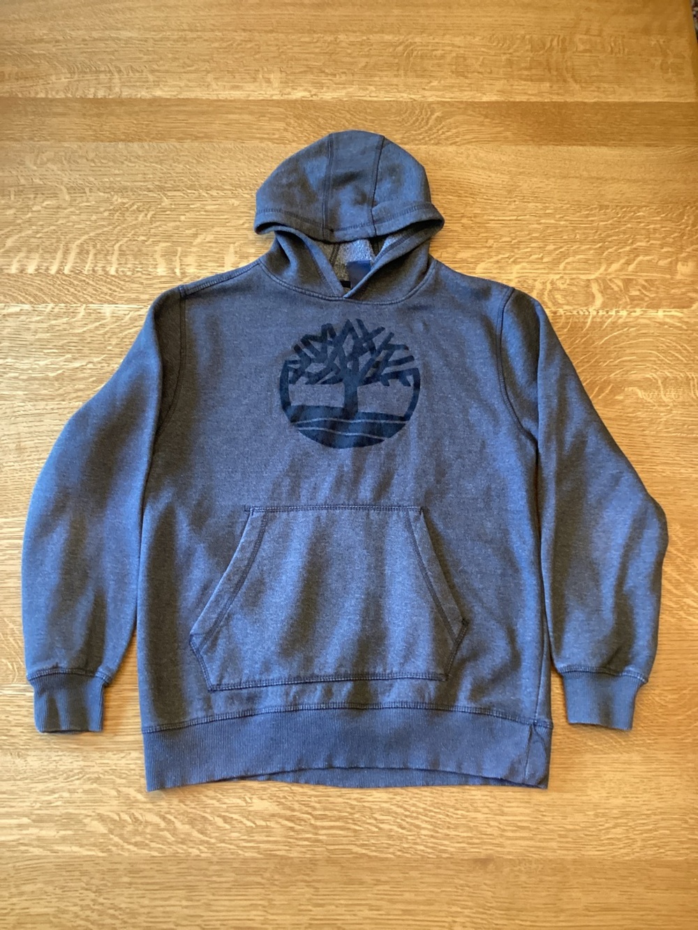 Boy’s Timberland Gray Hoodie Kangaroo Pocket Size 14/16